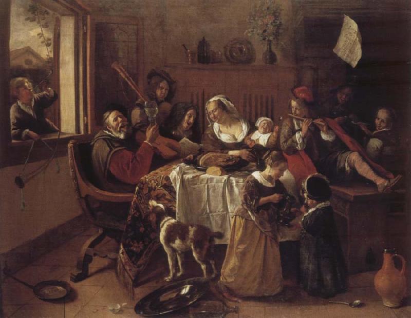 Jan Steen The cheerful family oil painting picture